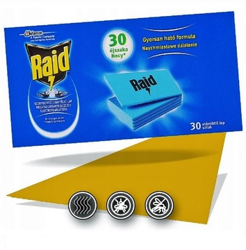 RAID WKŁADY DO ELEKTROFUMIGATORA RZECIW KOMAROM 30 SZTUK 360 GODZIN RAID