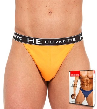 SLIPY Cornette TANGA Męskie Bawełniane żółty - XL
