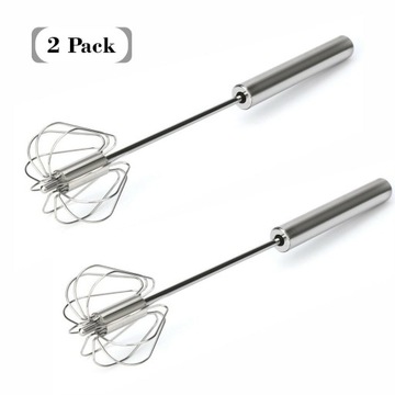 2x Egg Beater Self Turning Semi-automatic Whisk Hand Mixer Blender Tools