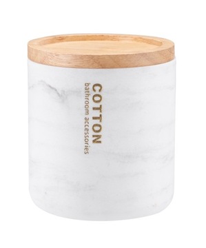 POJEMNIK NA PŁATKI KOSMETYCZNE MARBLE 29067 BIAŁY