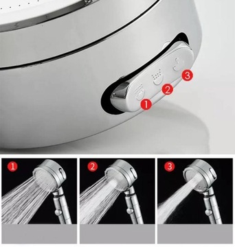 SŁUCHAWKA PRYSZNICOWA FILTR NATRYSK PRYSZNIC ECO OSZCZĘDNA STOP CHROM