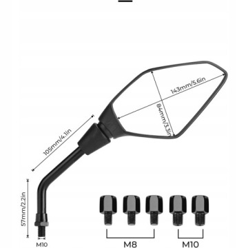 БОЛЬШИЕ УНИВЕРСАЛЬНЫЕ ЗЕРКАЛА МОТОЦИКЛ СКУТЕР КВАДРОЦИКЛ ATV M8 M10