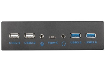 Передняя панель 2x USB3.0 2 USB2.0 Аудио USB-C 5.25