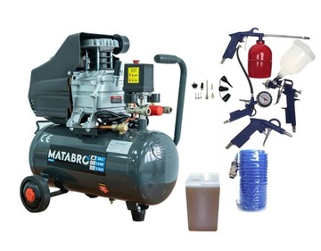 SETMB-K102, Kompresor olejowy 24l, 230V z akcesoriami |2500W | Matabro