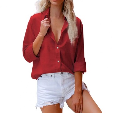 Stylish Women Shirt Women Blouse Solid Color All M