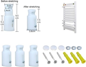 Белая вешалка для полотенец, запасные монтажные кронштейны, комплект из 3 крепких шт.