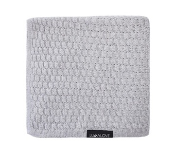 Lullalove lekki kocyk PREMIUM z wełny merino szary