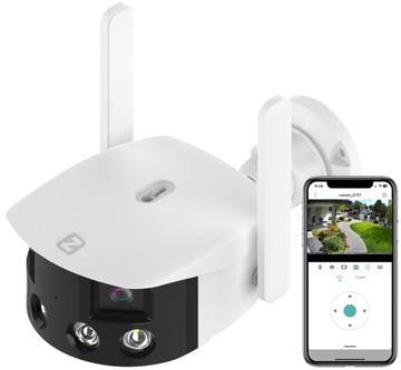 ZEWNĘTRZNA KAMERA IP 4MPx WiFi PANORAMICZNA 180° SZEROKOKĄTNA
