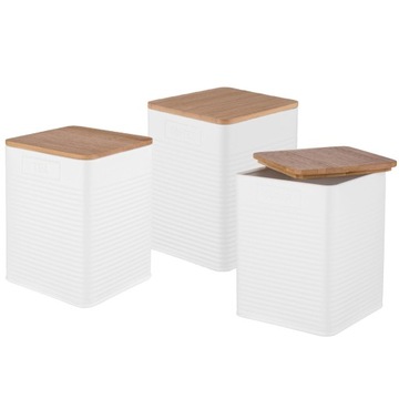 Pojemniki kuchenne na kawę cukier sól Altom Design zestaw białe 3 sztuki