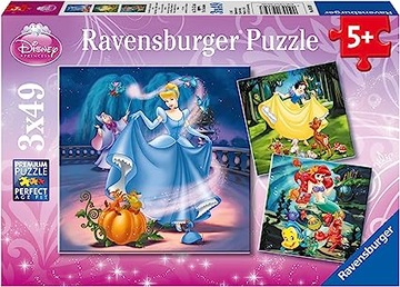 Puzzle Królewna Śnieżka Kopciuszek Ariella 3x49 el
