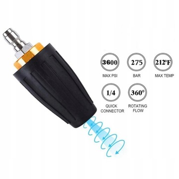 В комплект входит вращающаяся на 360° насадка.