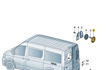 ZNAKY ZNAK VW CRAFTER 2017 ZADNÍ VÍKO KUFRU DVEŘE