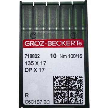 IGŁY DO MASZYN SZWALNICZYCH GROZ BECKERT STĘBNÓWKA 135x17 DPx17 100/16R