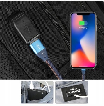 Устойчивый к загрязнениям рюкзак Tigernu для ноутбука с USB-накопителем 15,6 дюйма.