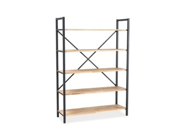 REGAŁ 5 półek 176X120x42 Loft DĄB/CZARNY stelaż