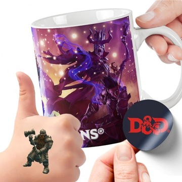 ZESTAW NA PREZENT KUBEK DLA DZIECI TATUAŻE NAKLEJKI DUNGEONS AND DRAGONS