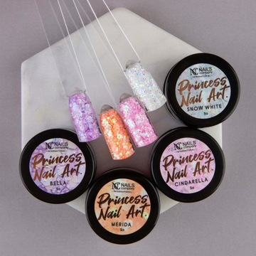NC Żel Do Zdobień Paznokci Różowe Drobinki Princess Nail Art Gel Cindarella