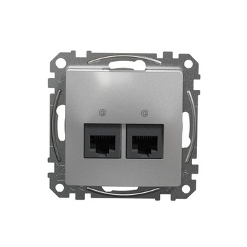Компьютерная розетка Sedna Design 2x RJ45 серебристая
