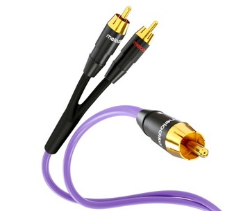 Kabel do subwoofera typu Y cinch 2xRCA-RCA Melodika MDSWY10 - 1m