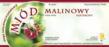 Etykiety na Miód Malinowy (100szt) - wzór E1005