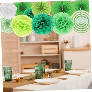 Бумажные цветы Веерные шарики Тканевые помпоны 14 шт.