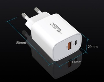 СЕТЕВОЕ ЗАРЯДНОЕ УСТРОЙСТВО CUBE 20 Вт USB-C USB для iPhone Быстрая зарядка