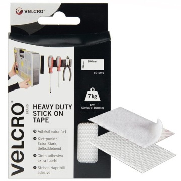 VELCRO Самоклеящиеся кабельные стяжки 50 мм × 100 мм, 2 шт., до 7 кг, белые