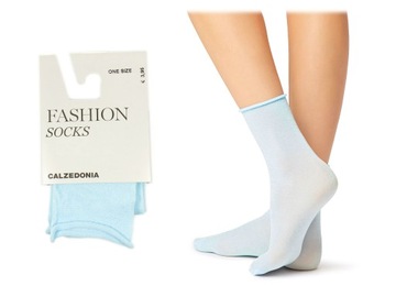 Calzedonia skarpetki błękitne błyszczące