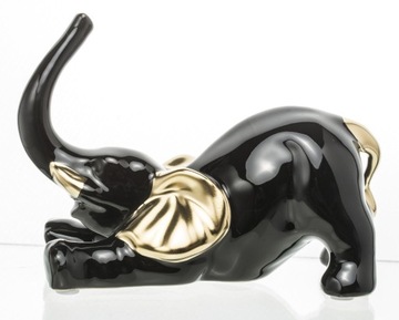 Черно-золотая фигурка слона на удачу.