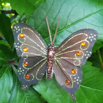 Микс бабочек BUTTERFLIES скрепки коричневые белые золотые 10 шт.