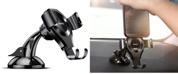 Автомобильный держатель Baseus Osculum Gravity с черным зажимом на присоске