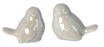 Ptaszek do dekoracji ozdoba ptak beżowy figurka 5 cm