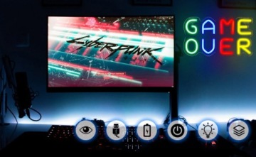 GAME OVER НЕОНОВЫЕ СВЕТОДИОДНЫЕ НАСТЕННЫЕ USB ЦВЕТНЫЕ ДЛЯ УКРАШЕНИЯ КОМНАТЫ ГЕЙМЕРОВ