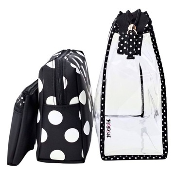 Набор дорожных косметичек, 3 прозрачных благородных женских косметички