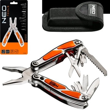 NEO Narzędzie wielofunkcyjne multitool z latarką LED 12 funkcji 01-026
