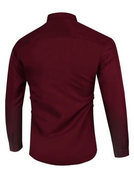 Business shirt wine red solid color basic polyeste