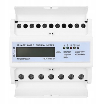 Licznik energii 3 fazowy 4-przewodowy 7P LCD