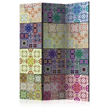 PARAWAN 3-CZĘŚCIOWY W KOLOROWE MANDALE 172 x 135CM