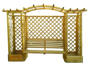 Pergola Drewniana Z Ławką Ogrodowa Solidna
