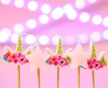Свечи на день рождения UNICORN Pickers UNICORN розовые 1-99 украшения для торта 5