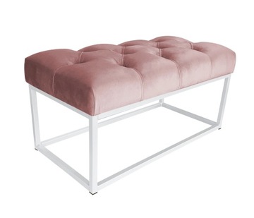 Ławka CHESTERFIELD LOFT podstawa biała pufa podnóżek MG58