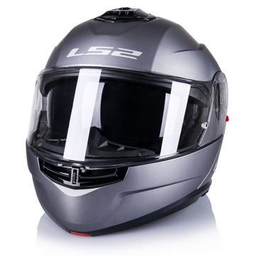 LS2 KASK MOTOCYKLOWY SZCZĘKOWY Z BLENDĄ FF908 STROBE II SOLID MAT TITAN L