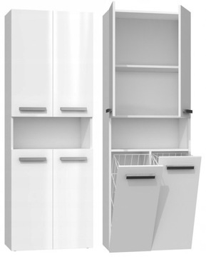 SZAFKA ŁAZIENKOWA NEL DK 2K 60CM - BIEL POŁYSK