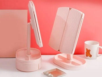 КОСМЕТИЧЕСКОЕ ЗЕРКАЛО ДЛЯ МАКИЯЖА со СВЕТОДИОДНОЙ ПОДСВЕТКОЙ, РАСШИРЯЕМОЕ, УВЕЛИЧИТЕЛЬНОЕ