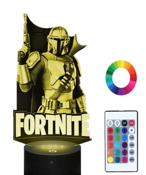 Lampka Nocna FORTNITE Mandalorian 3D LED Imię