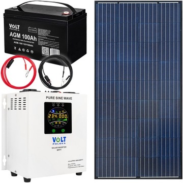 СОЛНЕЧНАЯ ПАНЕЛЬ, ИНВЕРТОРНЫЙ РЕГУЛЯТОР АККУМУЛЯТОРА 180 Вт 100 Ач 800 Вт 12 В