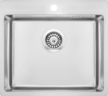 ZLEWOZMYWAK STALOWY WPUSZCZANY DEANTE GŁADKI INOX SYFON Z OTWOREM