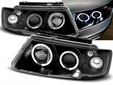LAMPY REFLEKTORY DO VW PASSAT B5 OD 1996 DO 2000 Roku RINGI LED SOCZEWKI