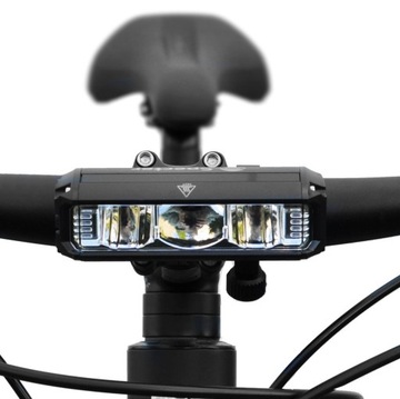 Mocna Lampka lampa latarka ROWEROWA Światło halogen 3 x LED przód 1200 lm