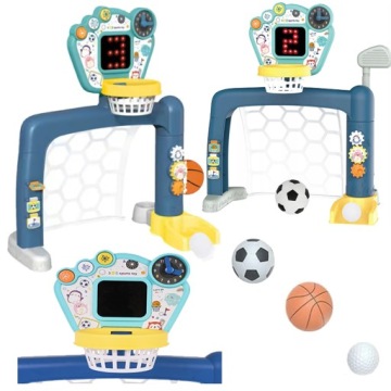 Sada Pro Děti 3V1 Interaktivní Branka Míč Basketbal Golf Centrum